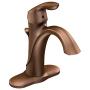 MOEN 6400ORB Eva Collection One Handle Single Hole Bathroom Sink Faucet with Optional Deckplate, 1 count, Oil Rubbed Bronze