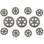 Bezelry Gear Metal Shank Buttons. Blazer Button Set. 3 Pcs of 23mm, 8 Pcs of 15mm (Gray Silver)