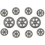 Bezelry Gear Metal Shank Buttons. Blazer Button Set. 3 Pcs of 23mm, 8 Pcs of 15mm (Gray Silver) Bezelry Gear Metal Shank Buttons. Blazer Button Set. 3 Pcs of 23mm, 8 Pcs of 15mm (Gray Silver)