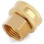 Litorange (2 Pack Industrial Metal Brass Garden Hose Threaded 3/4 to 1/2 NPT Fitting Connect, Green Thumb Quick Swivel Connector Adapter,Double Female Thread Size 3/4'' x 1/2'' NPT Pipe