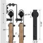 WINSOON 4FT-16FT Metal Sliding Bypass Barn Wood Door Hardware Kit System Bending Design Wall Mount Bracket Fit Double Wooden Doors (10FT)