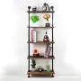 KINMADE Industrial Pipe Shelf Floating Wall Shelf Rustic Wood with Black Iron Pipe 5 Tier KINMADE Industrial Pipe Shelf Floating Wall Shelf Rustic Wood with Black Iron Pipe 5 Tier