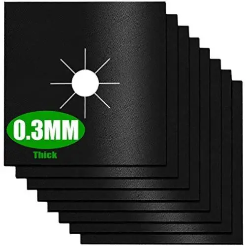 Stove Burner Covers,0.3 MM Double Thickness,8 Pack,Gas Stove Burner Liners,Non-stick Reusable Gas Range Stove Top Covers for Kitchen,Cuttable,Easy to Clean,Black,Size 10.6” x 10.6” Stove Burner Covers,0.3 MM Double Thickness,8 Pack,Gas Stove Burner Liners,Non-stick Reusable Gas Range Stove Top Covers for Kitchen,Cuttable,Easy to Clean,Black,Size 10.6” x 10.6”