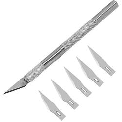 Color You Professional Stainless Steel Precision Knife Hobby Knife Razor Tool with 5 Spare Blades for Phone PC Tablet Drone Repair DIY Art Work Cutting Caving Knife Sculpture, etc.