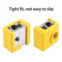 3D Printer Heater Block Silicone Cover, Aokin MK7 MK8 MK9 Silicone Sock for MK7/8/9 3D Printer Hotend Extruder, Creality CR-10, S4, S5, Ender 3, Anet A8, Yellow, 3 Pcs