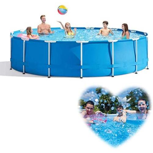 BF-DCGU Full-Sized Pools, Metal Frame Pool Round Frame Above Ground Pool Pond Family Swimming Pool Metal Frame Structure Pool, 10×2.5ft