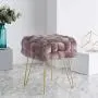 Ornavo Home Mirage Modern Contemporary Square Woven Upholstered Velvet Ottoman with Gold Metal Legs - Blush Ornavo Home Mirage Modern Contemporary Square Woven Upholstered Velvet Ottoman with Gold Metal Legs - Blush