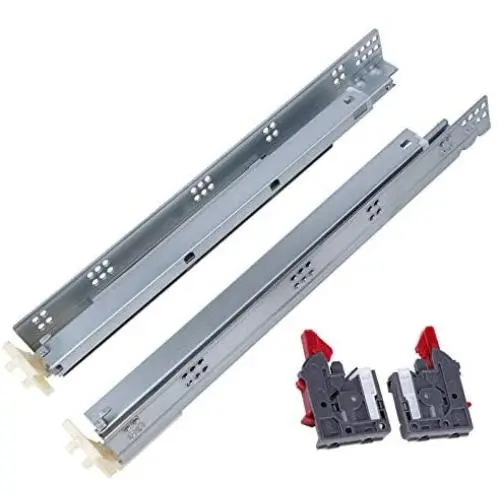 Gobrico Soft Close Under Mounting Drawer Slides 21'' Full Extension Concealed Drawer Glides 10Pair