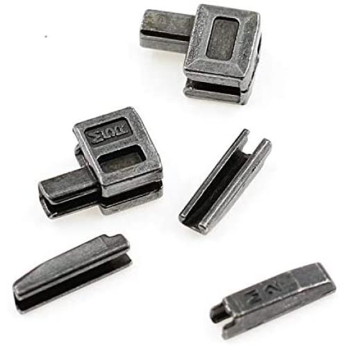 20 Sets #5 Zipper Latch Slider Retainer Metal Insertion Pin Zipper Bottom Black Nickel Zipper Stopper for Metal Zipper Repair Leekayer