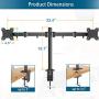 Dual Monitor Stand - Double Monitor Desk Stand Arm with C Clamp, Grommet Mounting Base for Two 13-27 Inch LCD Computer Screens - Holds up to 17.6lbs
