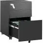 AUTSCA 3 Drawer Mobile Filing Cabinet, Metal Vertical File Cabinet, Fully Assembled Except Casters, Home Office Rolling Lateral Printer Stand for A4/Letter/Legal, Black AUTSCA 3 Drawer Mobile Filing Cabinet, Metal Vertical File Cabinet, Fully Assembled Except Casters, Home Office Rolling Lateral Printer Stand for A4/Letter/Legal, Black