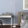 Oneach Industrial LED Floor Lamp for Living Room Bedroom Reading Office Metal Minimalist Standing Lamp White