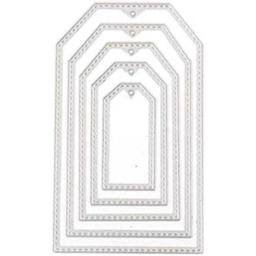 Mvchifay Cutting Dies Metal Stencils Scrapbooking Tool DIY Craft Carbon Steel Embossing Template for Paper Card Making (5 Pcs Tag)