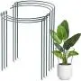 EAPFCT Plant Support Stake Half Round Metal Garden Plant Supports Ring Cage for Tomato Flowers Vine 6 Pack (9.8'' Wide x 15.6'' High)