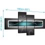 Wallfillers Teal White Grey Modern Abstract Canvas - Multi 4 Part - 62 Inches Wide - 4228