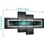Wallfillers Teal White Grey Modern Abstract Canvas - Multi 4 Part - 62 Inches Wide - 4228