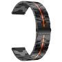 RABUZI Compatible for Samsung Galaxy Watch 45mm/46mm bands,22mm Enamel Process Stainless Steel Metal Watch Strap Compatible Samsung Watch 3 45mm,Gear S3 Frontier/Classic Smartwatch,Black+Orange