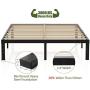 3800lbs Heavy Duty,14 Inch Steel & Wooden Slat Support Reinforced Platform Bed Frame,Mattress Foundation/No Box Spring Needed/Easy Assembly/Noise Free,Twin/Twin XL/Full/Queen/King(California King)