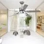 Reversible Ceiling Fan with Light and Remote Control, Stainless Steel, Silver (42in) Reversible Ceiling Fan with Light and Remote Control, Stainless Steel, Silver (42in)