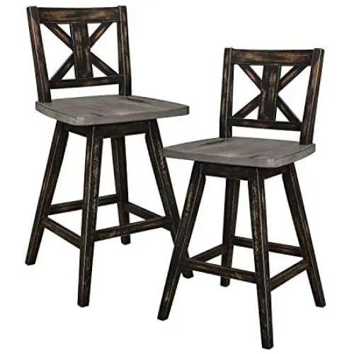 Homelegance Barstool (Set of 2) Amsonia Counter Height Swivel Stool (2 Pack), Black Homelegance Barstool (Set of 2) Amsonia Counter Height Swivel Stool (2 Pack), Black