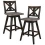Homelegance Barstool (Set of 2) Amsonia Counter Height Swivel Stool (2 Pack), Black