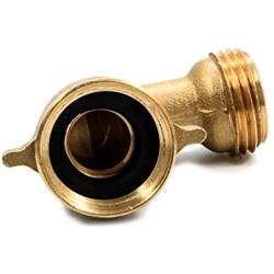 Camco (22505) 90 Degree Hose Elbow- Eliminates Stress and Strain On RV Water Intake Hose Fittings, Solid Brass