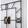 25 Inch Large Square Black Industrial Metal Wall Clock Battery Operated for Living Room Entryway Bedroom Decor