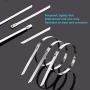 Huaesem Stainless Steel Cable Zip Ties 11.8 Inch, Multi-purpose Heavy Duty Self-Locking Tie Wraps, Metal Zip Ties for Exhaust Wrap, Fence, Outdoor and Canopy Etc. (0.3‘’ x 11.8‘’, 50 Pcs)