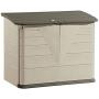 Rubbermaid Large Horizontal Resin Weather Resistant Outdoor Garden Storage Shed, Olive and Sandstone