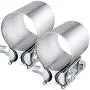 EVIL ENERGY 2.5 Inch 2 1/2 Butt Joint Exhaust Band Clamp Sleeve Stainless Steel 2pcs EVIL ENERGY 2.5 Inch 2 1/2 Butt Joint Exhaust Band Clamp Sleeve Stainless Steel 2pcs