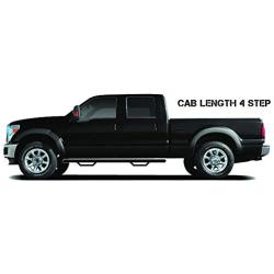 N-FAB D0273QC-TX Textured Black Nerf Step; Cab Length Dodge Ram Quad Cab 4 Door All Beds 02-08