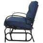 Patio Glider Bench Loveseat Outdoor Cushioed 2 Person Rocking Seating Patio Swing Chair, Navy