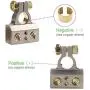 SUNMORN Battery Terminal Connector, 0/4/8/10 Gauge Heavy Duty AMP Car Battery Terminals Connectors, Shims Positive & Negative, with Special Tools, 1 Pair
