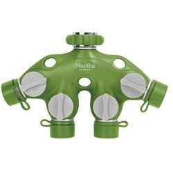 Martha Stewart MTS-TA4M 4-Way Metal Body Heavy-Duty Hose Tap Adapter Faucet Splitter, Gardening