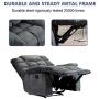 ANJ Home Single Recliner Chairs for Living Room Overstuffed Breathable Fabric Reclining Chair Manual Sofas (Gray)