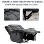 ANJ Home Single Recliner Chairs for Living Room Overstuffed Breathable Fabric Reclining Chair Manual Sofas (Gray)