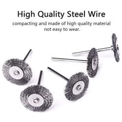 Atoplee 20pcs 1 inch/25 mm Shank Cup Wheel Brush Mini Wire Brush for Die Grinder Rotary Tools