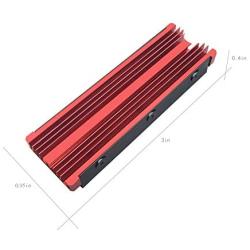 NVMe M.2 Aluminum Heatsink Cooler for 2280 M2 SSD Heat Sink with Silicone Thermal Pad (red)