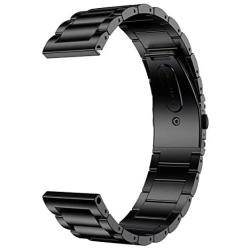 LDFAS Compatible for Fossil 22mm Band, Stainless Steel Metal Strap Compatible for Fossil Gen 5 Carlyle/Julianna/Garrett HR, Q Explorist HR Gen 4/3, Sport 43mm, Gen 5E 44mm Smartwatch, Black