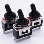 Twidec /3Pcs Heavy Duty Rocker Toggle Switch 20A 125V SPST 2 Position 2 Pin ON/Off Switch with Metal Bat Waterproof Boot Cap Cover Ten-1021