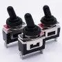 Twidec /3Pcs Heavy Duty Rocker Toggle Switch 20A 125V SPST 2 Position 2 Pin ON/Off Switch with Metal Bat Waterproof Boot Cap Cover Ten-1021