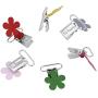 10Pcs Mini Plum Shape Suspender Pacifier Braces Clip Holder for Baby Decorative Metal Pacifier Clip Holder Multi-Color