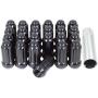 14x1.5 Lug Nuts Set Black Spline - Cone Seat - Dual Hex Key Wheel Lug Nut M14x1.50 (24, Black)