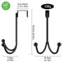 2Packs Over The Door Double Hanger Hooks,HFHOME Metal Twin Hooks Organizer for Hanging Coats, Hats, Robes, Towels- Black