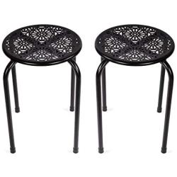 dar Living Daisy Metal Stool, Black (2-Pack)