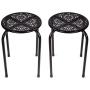 dar Living Daisy Metal Stool, Black (2-Pack)