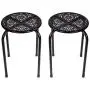 dar Living Daisy Metal Stool, Black (2-Pack)