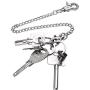 Pocket Chain, 2 Pieces of Metal Wallet Keychain Pants Chain with Both Ends Lobster Clasps and 6 Pieces of Key Rings for Keys, Pants, Belt Loop and Wallets - 8 Inches