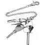 Pocket Chain, 2 Pieces of Metal Wallet Keychain Pants Chain with Both Ends Lobster Clasps and 6 Pieces of Key Rings for Keys, Pants, Belt Loop and Wallets - 8 Inches