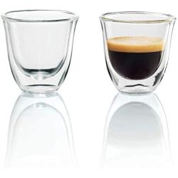 DeLonghi DeLonghi Double Walled Thermo Espresso Glasses, Set of 2, Regular, Clear